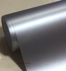 Air Release Silver Car Matte Chrome Satin 3D Brushed Metal Vinyl Wrap Sticker AB