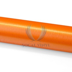 Premium Orange Brushed Aluminum Steel Vinyl Wrap Sticker Film Decal Air Release