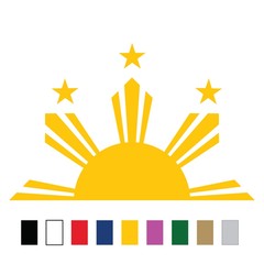 Philippine Half Sun ‘n Stars Filipino Flag | Decal Vinyl Sticker Car Window Wall