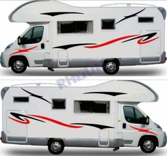 2x Car Body Stickers Decal Stripes For Caravan RV Travel Trailer Camper Van