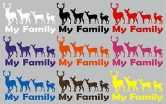 Family Hunting Deer Buck Doe Baby Fawn Car Truck Window Vinyl Decal Sticker