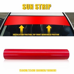 Gloss Red Vinyl Decal Sun Strip Windshield Shade Eyebrow Banner 60″x10″ B