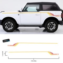 Red, Orange, Yellow Racing Side Stripes for Ford Bronco. 3M Premium Vinyl Decal.