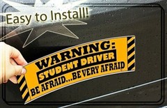Zone Tech 3x Warning Student Driver Be Afraid Car Bumper Magnets Sign Reflective