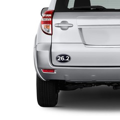 26.2 MARATHON ANTI-UV VINYL BUMPER STICKER – Running Race Black Oval Car Decal