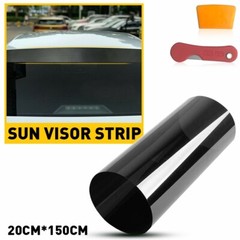 Car Sun Visor Strip Tint Film Front Windshield UV Shade Banner Accessories Black