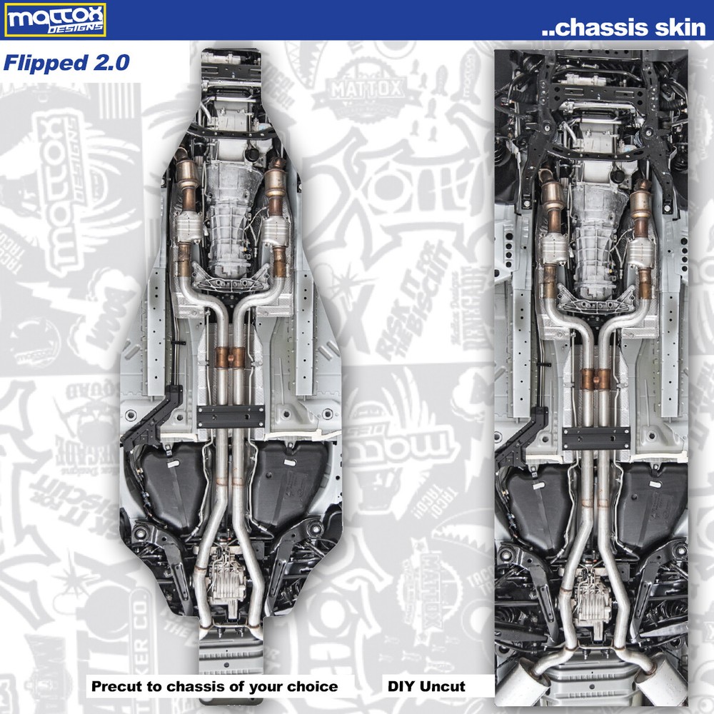 RC Car Chassis Skin-Choice of Thickness: (1) 18 mil Outdoor OR (1) 10 mil Indoor