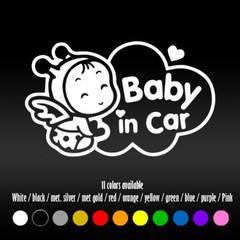 5″ Baby on Board Bee waving Humor Truck Car Window Diecut Vinyl Decal Sticker