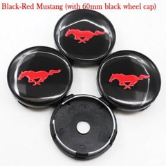 4pcs 60 mm Horse Black Red Alloy Wheel Center Caps Hub Rim Caps