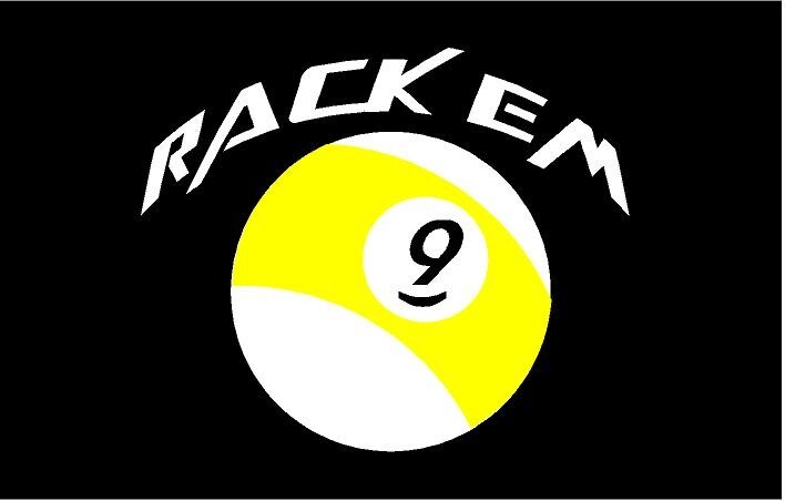 Rackem 9 Ball Sticker 5×6 inches
