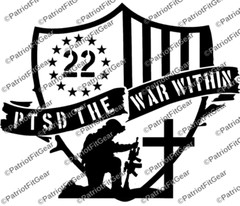 Veteran 22,PTSD The War Within,Support Our Troops,Military,Custom Vinyl Decal