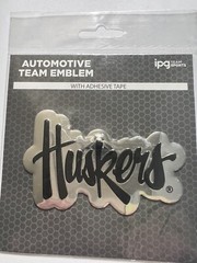 RARE! Nebraska Huskers Thin Metal Stick On Emblem Decal by IPG Sports