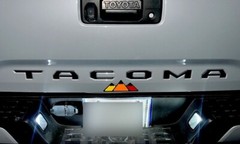 Red Retro Adventure Mountain Tri-color sticker For Toyota