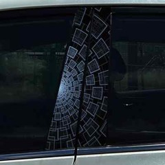 2X Creative Black Space Car Door B Pillar Decals Center Column Sticker