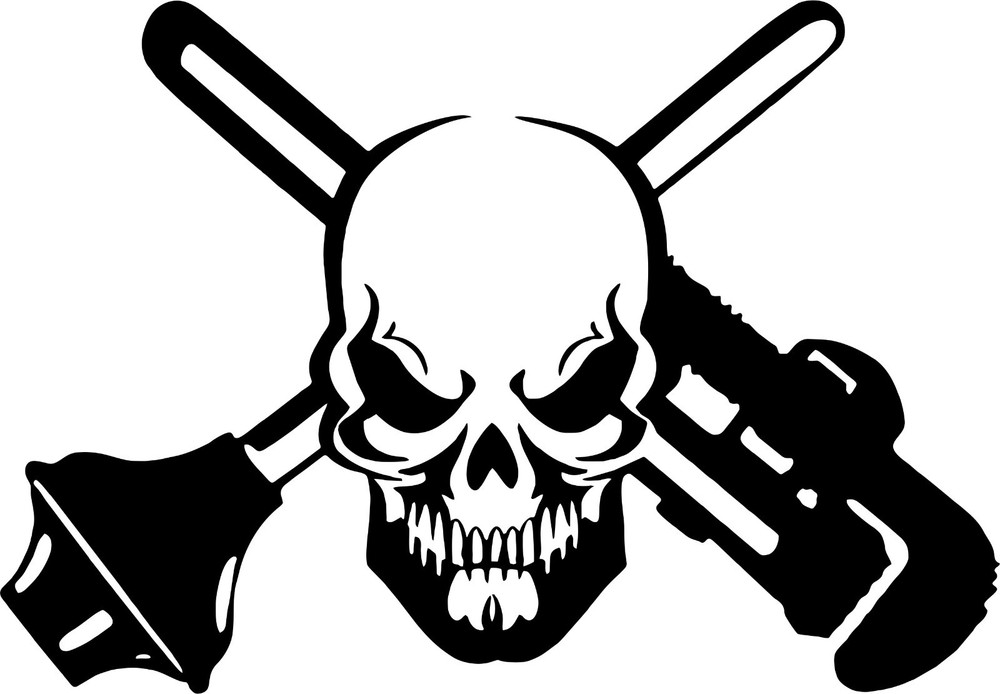 Skull Plumber Plunger Pipe Wrench Car Truck Window Laptop Vinyl Decal Sticker