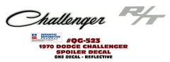 GE-QG-523 1970 DODGE CHALLENGER R/T SPOILER DECAL – REFLECTIVE – LICENSED