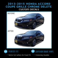 Front Grille Chrome Delete Kit For 2013-2015 Honda Accord Coupe – Glossy Matte