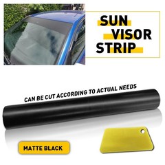 Universal Windshield Banner Matte Black Vinyl Decal Sun Strip 60″x10″ USEXV