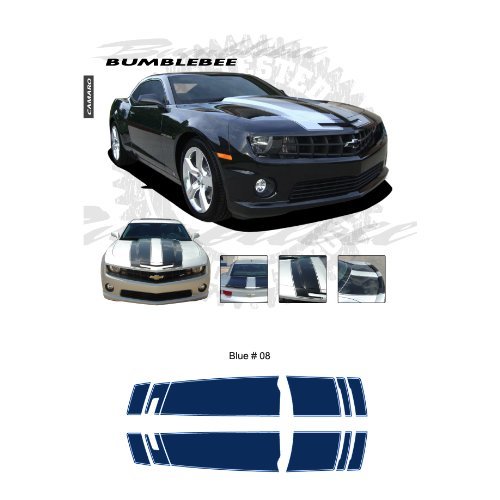 Chevrolet Camaro 2010-2013 Bumble Bee Style Stripe Graphic Kit – Blue