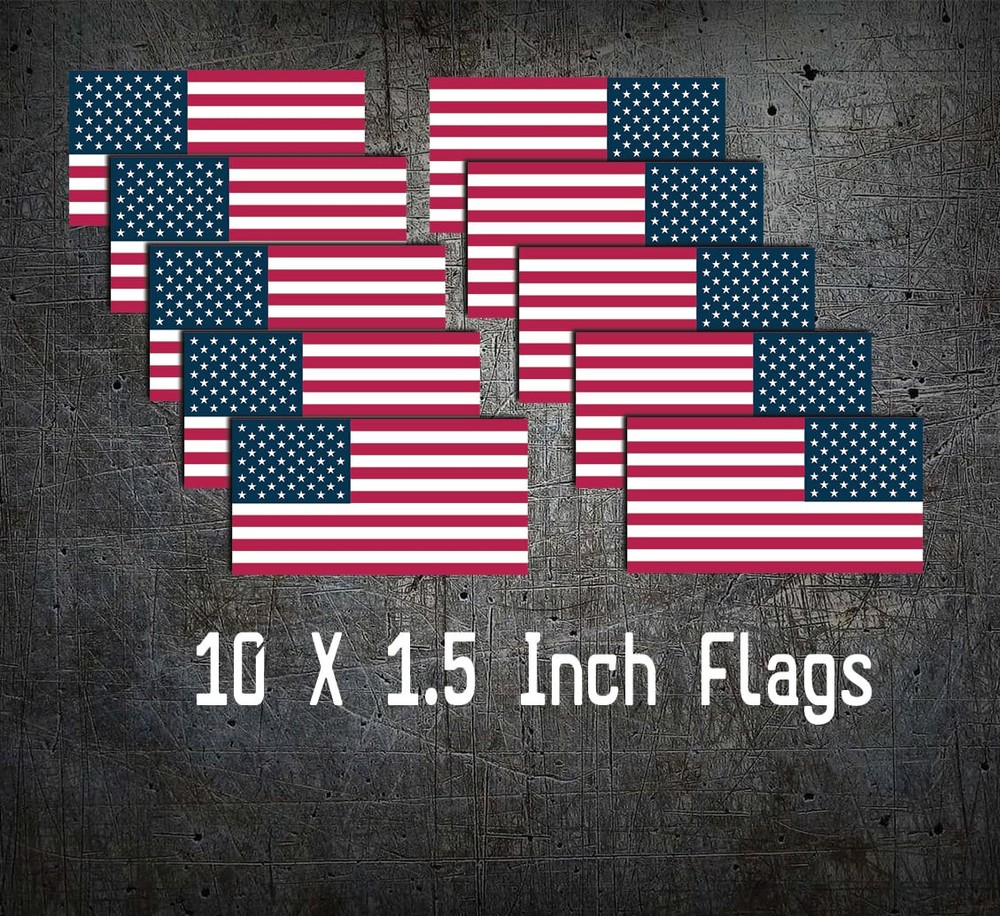 American Flag USA 10 Decals Sticker Military Army Marines Navy Armed Forces 1.5