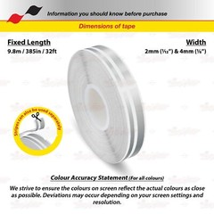 1/2″ Roll Vinyl Pinstriping Pin Stripe Double Line Tape Sticker 12mm SILVER GRAY