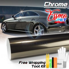 ESSMO PET Super Chrome Gray Stretch Car Vehicle Vinyl Wrap Decal Sticker Sheet