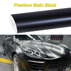 108″x60″ Satin Matte Metallic Black Vinyl Wrap Adhesive Air Release 9ft x 5ft