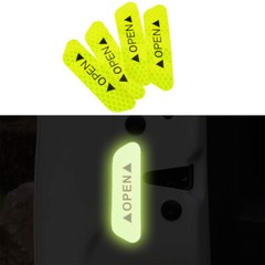 4pcs/set Car Door Open Reflective Sticker Tape Decal Safety Warning Yellow