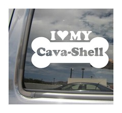 I Heart Love My Cava-Shell – Hybrid Dog Bone Car Vinyl Decal Sticker 13268