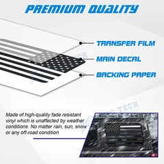 2Pcs Rear Side Window American Flag Decal For Jeep Wrangler JL JLU 2018+ 4-Door