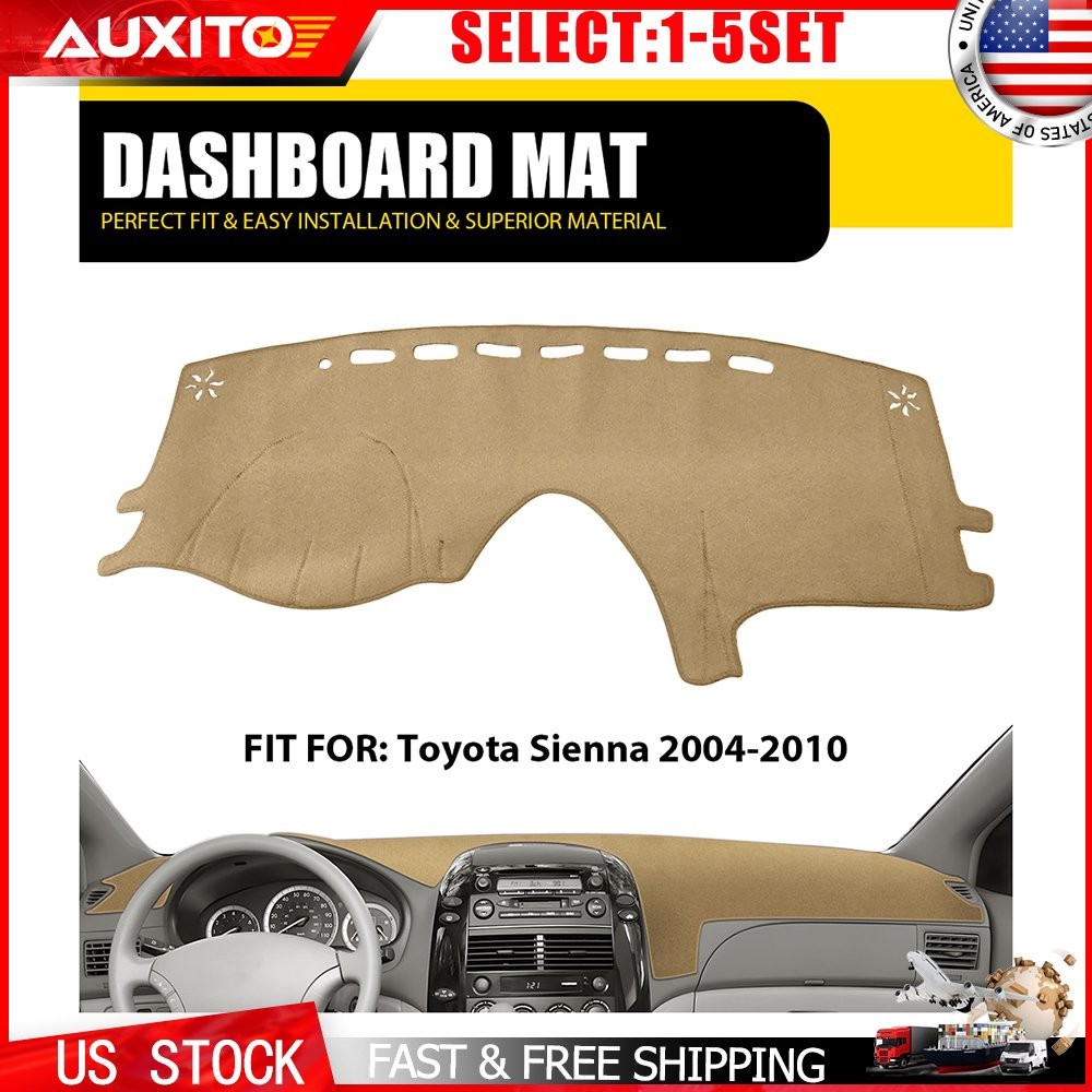 beige Dashboard Cover Mat for Toyota Sienna 2004-10 Custom Fit Dash Pad Mat 1-5X