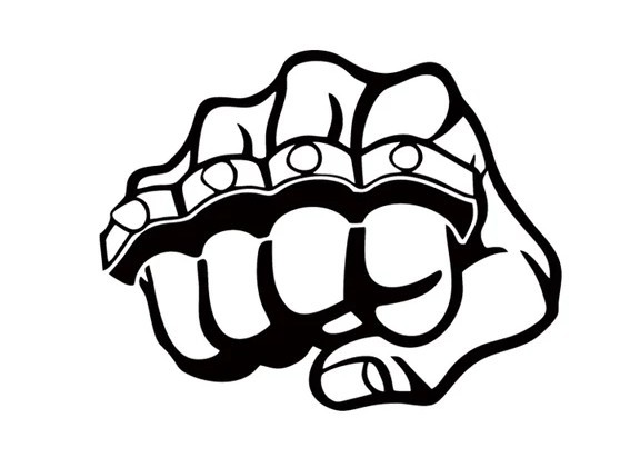 2x Brass Knuckles vinyl Decal MMA Cage Fighting UFC Street