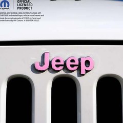 Jeep Wrangler JK Grill Emblem Overlay Decals Satin Soft Pink Fits 2007-2018