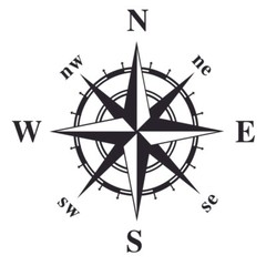 DIY Sticker Navigation Compass Graphics Vinyl Decal For Car Body Hood Trim Black