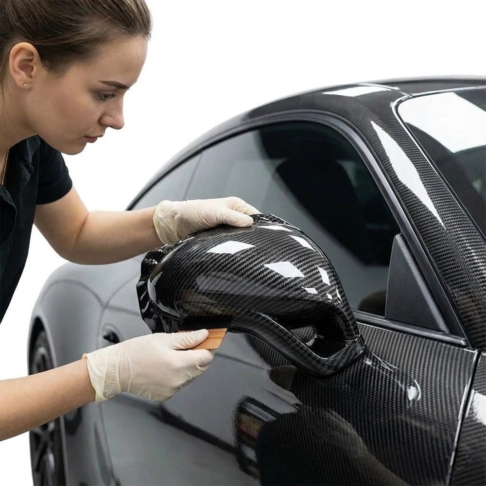 7D Premium Super Gloss Carbon Fiber Vinyl Film Wrap Bubble Free Air Release 6D