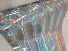 Glossy Silver Metallic Glitter Holographic Rainbow Vinyl Car Wrap Sticker Film