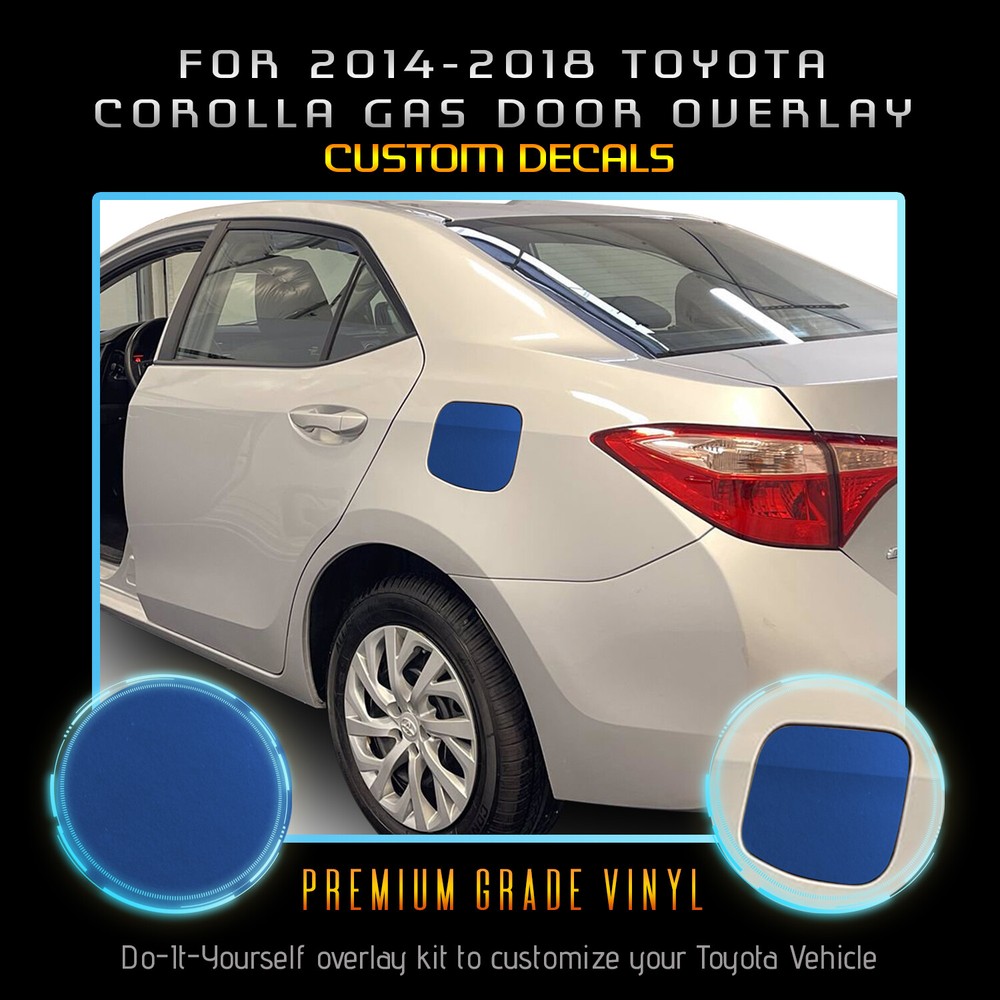 For 2014-2018 Toyota Corolla Gas Door Overlay Graphic Decal Satin Metallic Vinyl