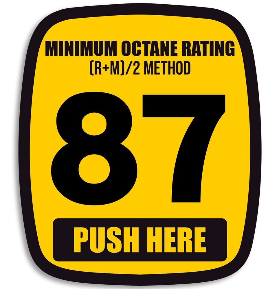 Small 1 x 1.5 inch 87 Octane Gas Pump Label Sticker (gasoline button us decal)