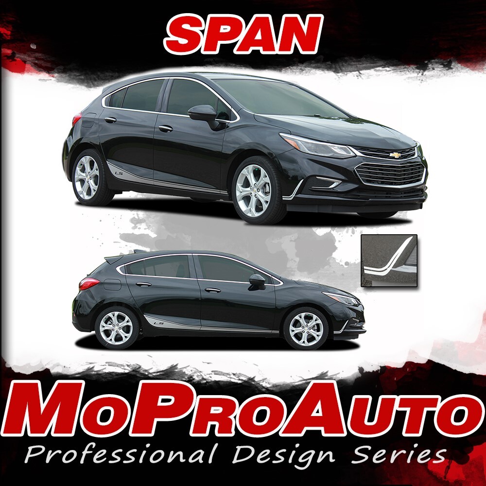 2016-2019 Chevy Cruze Rocker Door Stripes Vinyl Graphic SPAN Decals 3M Kit