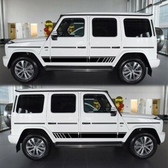 2x Car Truck Side Skirt Door Racing Graphic Vinyl Sticker Decal Stripe Universal