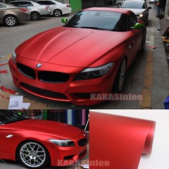 Stretch Car Metal Satin Matte Chrome Vinyl Wrap Glue Strip Sticker / Air Free US