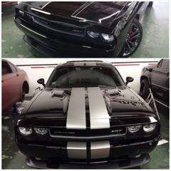 FITS Dodge Challenger 11 12 13 14 Racing Stripes 10″ Vinyl Graphic Decal CUT KIT