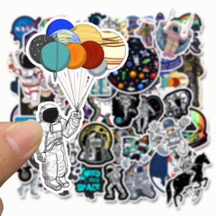 50 pcs Starry Sky Space Astronaut Rocke Sticker Decal For Car Laptop Luggage