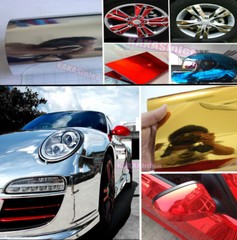 Smooth Mirror Chrome Tape Decors Glossy Car Vinyl Wrap Trips Sheet Sticker US