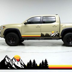 Overland Truck Decal for Tacoma, 4Runner, Jeep. Universal Fit. Retro Stripes.