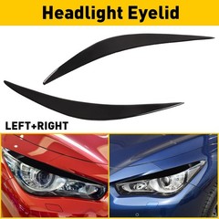 2-20PCS Black Headlight Eyebrows Eyelids Cover Trim for 2014-2023 Infiniti Q50