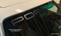 Windshield Modern Style Vinyl Decal, PCar Banner Script Only