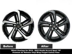 Crux Moto Forged Carbon Confetti overlays for 18–22 Honda Accord 19″ Sport Wheel