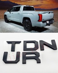 Matte BLACK letters compatible with TOYOTA TUNDRA 2022 23 logo Tailgate insert