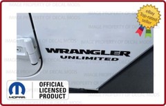 Set 07 – 18 Jeep WRANGLER UNLIMITED fender logo JK side decals Matte Black SJ3Y4